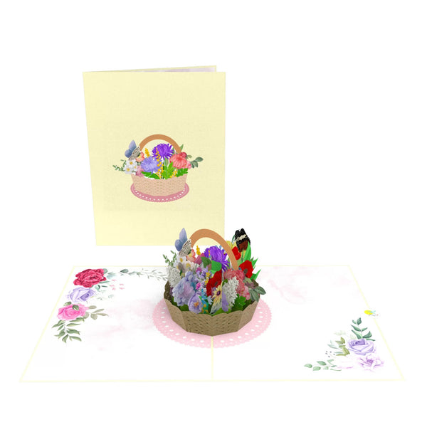 Lovely Flower Basket Pop-Up Card - Image 4