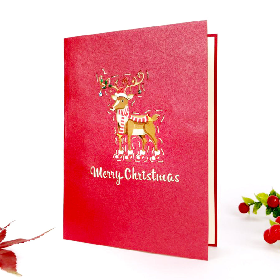 Rudolph Wishes Merry Christmas Pop-Up Christmas Card