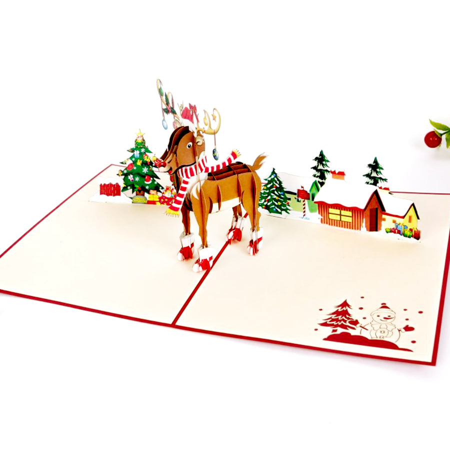Rudolph Wishes Merry Christmas Pop-Up Christmas Card
