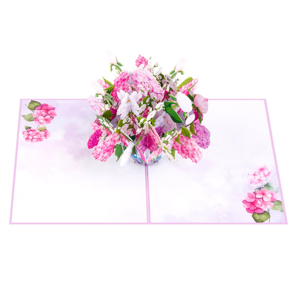 Pink Hydrangea Vase Pop-Up Card - Image 3