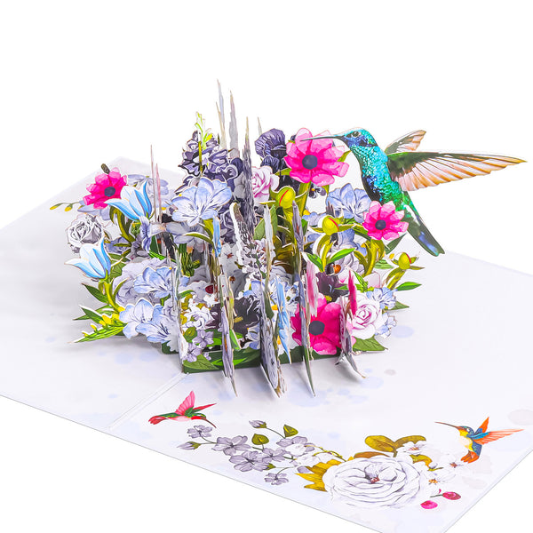 Mixed Flowers and Hummingbird Pop-Up Card - Image 3