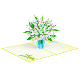 Lily of the Valley Vase Pop-Up Card
