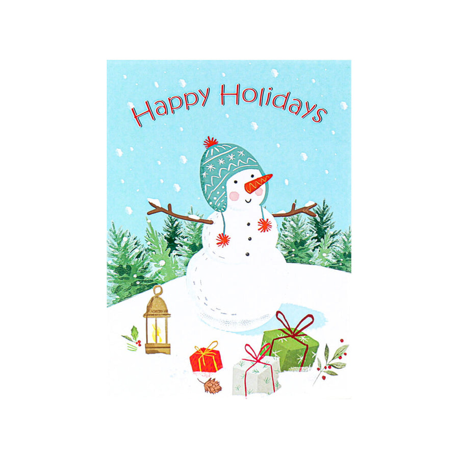 Snowman With Presents Pop-Up Card