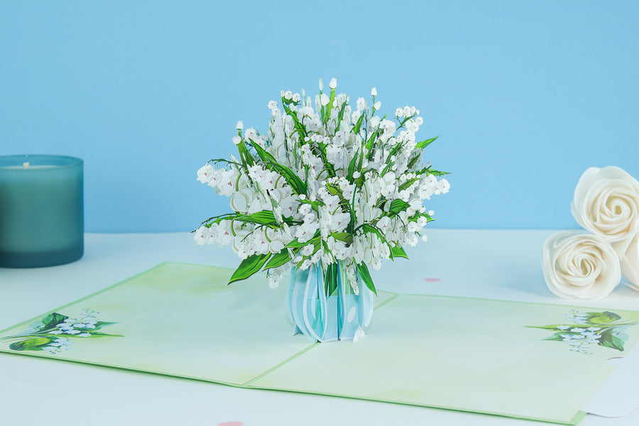 Lily of the Valley Vase Pop-Up Card