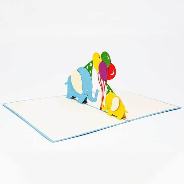 Elephant Birthday Party Pop-Up Card - Image 3