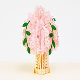 Pink Rose Bouquet Flower Popup Card