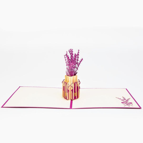 Purple Lavender Flower Vase Pop-Up Card - Image 4