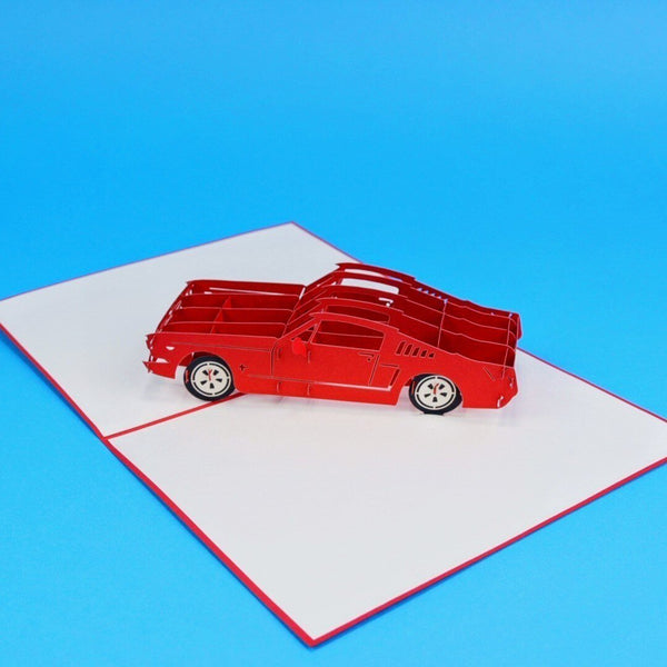 Classic Red Sports Car Pop-Up Card - Image 3