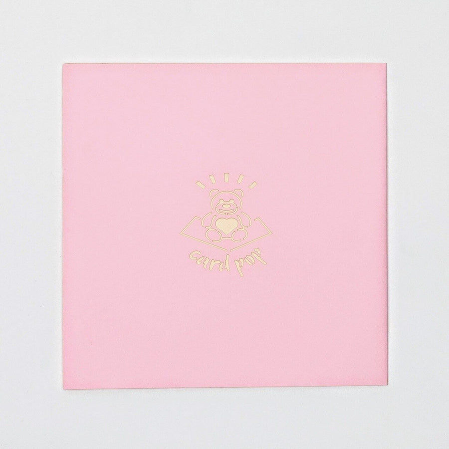 Pink Rose Bouquet Flower Popup Card