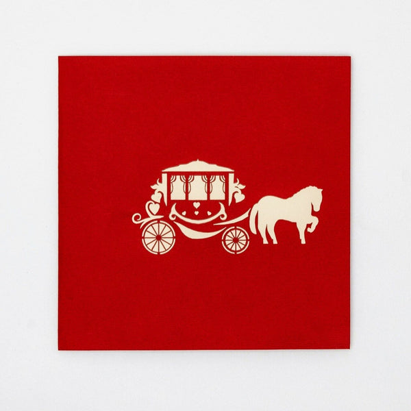 Wedding Carriage & Horses Pop-Up Card - Image 4