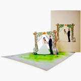 Married Couple At The Wedding Altar 3D Pop Up Card