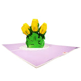 Yellow Tulip Flower 3D Pop Up Card UK