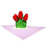 Red Tulip Flower 3D Pop Up Card UK