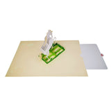 White Horse in Daisy Field 3D Pop Up Card UK