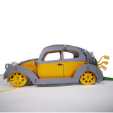 Just Married Wedding Car 3D Pop Up Card UK