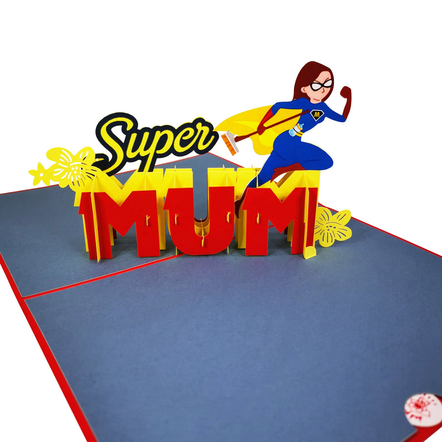 Super Mum 3D Pop Up Card UK