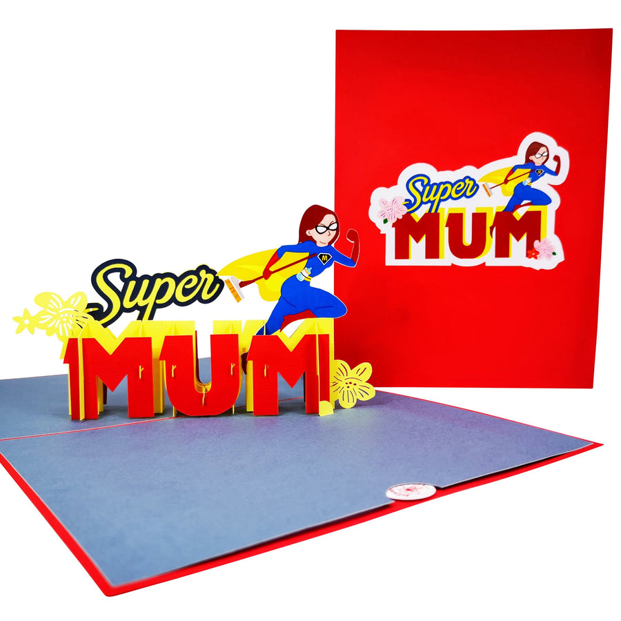 Super Mum 3D Pop Up Card UK
