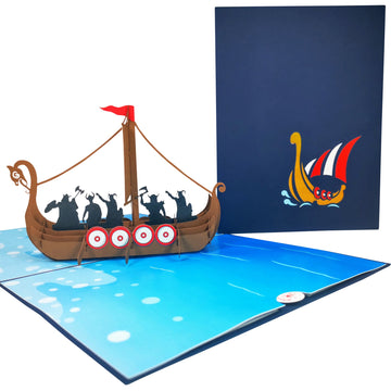 Viking Longboat 3D Pop Up Card UK