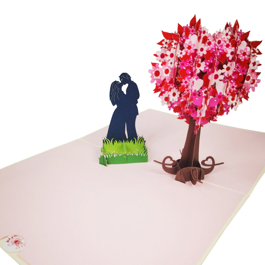 Couple in Love and Love Heart Tree 3D Pop Up Card UK