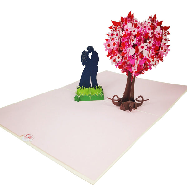 Couple in Love & Love Heart Tree Pop-Up Card - Image 4