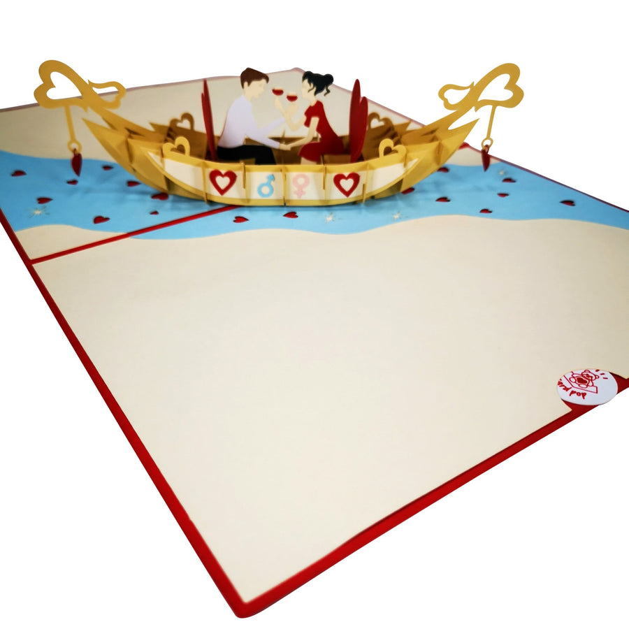 Romance Gondola Love Valentine Anniversary Wedding 3D Pop Up Card UK