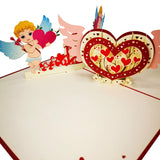 Cupid and Fluttering Heart Love Valentine Anniversary Wedding 3D Pop Up Card UK