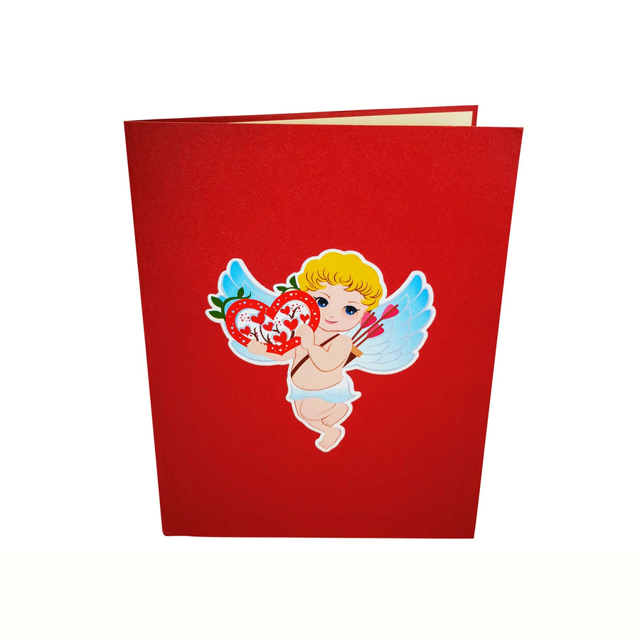 Cupid and Fluttering Heart Love Valentine Anniversary Wedding 3D Pop Up Card UK