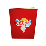 Cupid and Fluttering Heart Love Valentine Anniversary Wedding 3D Pop Up Card UK