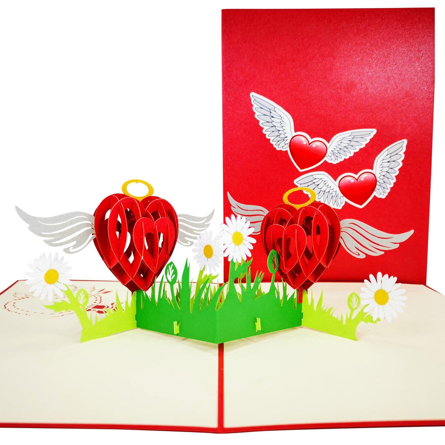 Fluttering Love Hearts Valentine Anniversary Wedding 3D Pop Up Card UK