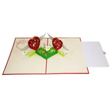 Fluttering Love Hearts Valentine Anniversary Wedding 3D Pop Up Card UK