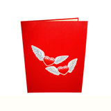 Fluttering Love Hearts Valentine Anniversary Wedding 3D Pop Up Card UK