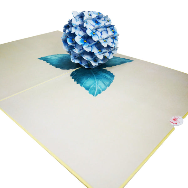 Blue Hydrangea Pop-Up Card - Image 4
