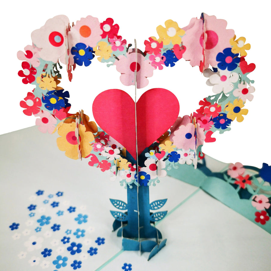Heart of Flowers 3D Pop Up Card UK