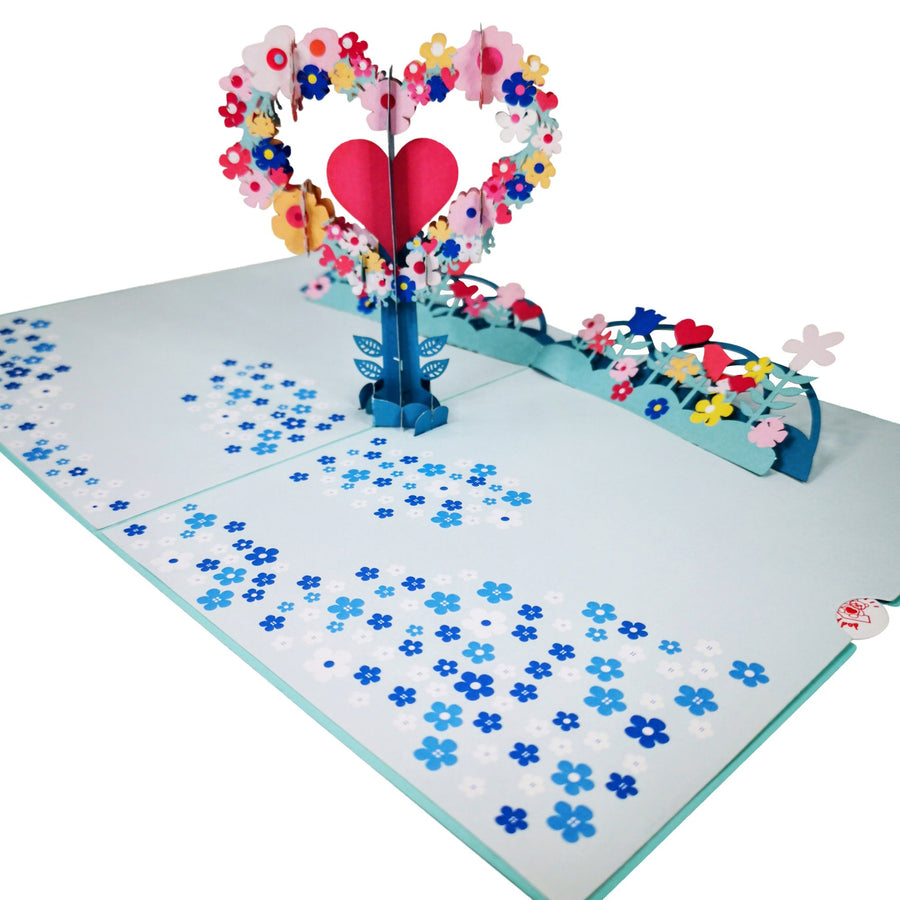 Heart of Flowers 3D Pop Up Card UK