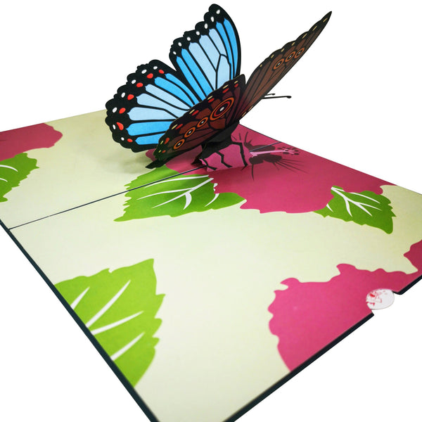 Blue Butterfly Pop-Up Card - Image 4