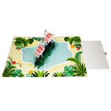 Flamingoes in Paradise 3D Pop Up Card UK