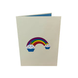 Blue Birthday Cupcake & Rainbow 3D Pop Up Card UK
