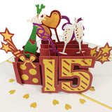 15th Birthday 3D Pop Up Card UK