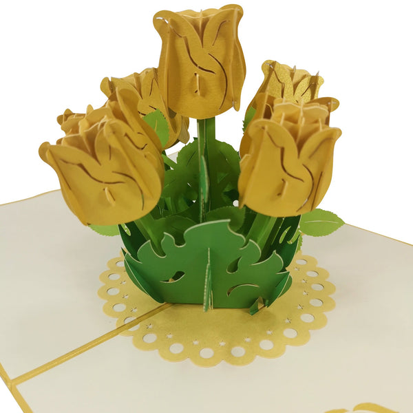 Yellow Roses Pop-Up Card - Image 3
