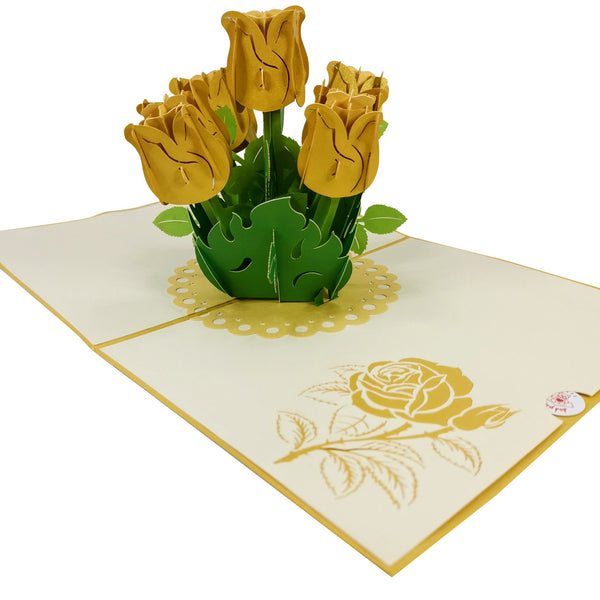 Yellow Roses Pop-Up Card - Image 4