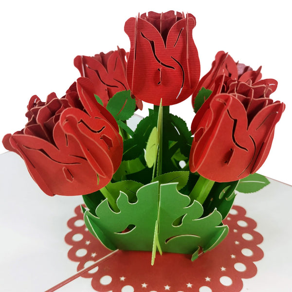 Red Roses Pop-Up Card - Image 3
