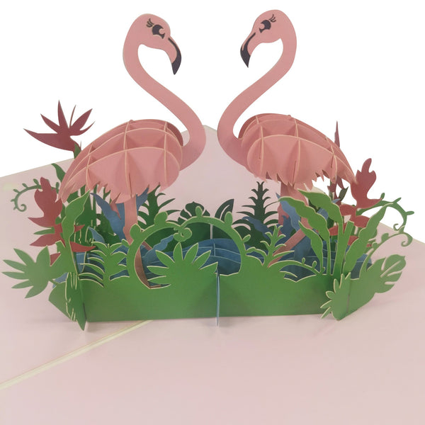 Flamingo Couple Pop-Up Card - Image 3