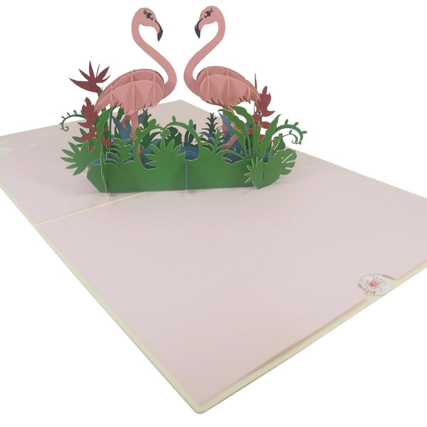 Flamingo Couple Pop-Up Card - Image 4