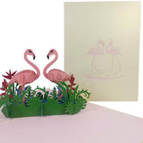 Flamingo Couple 3D Pop Up Card UK