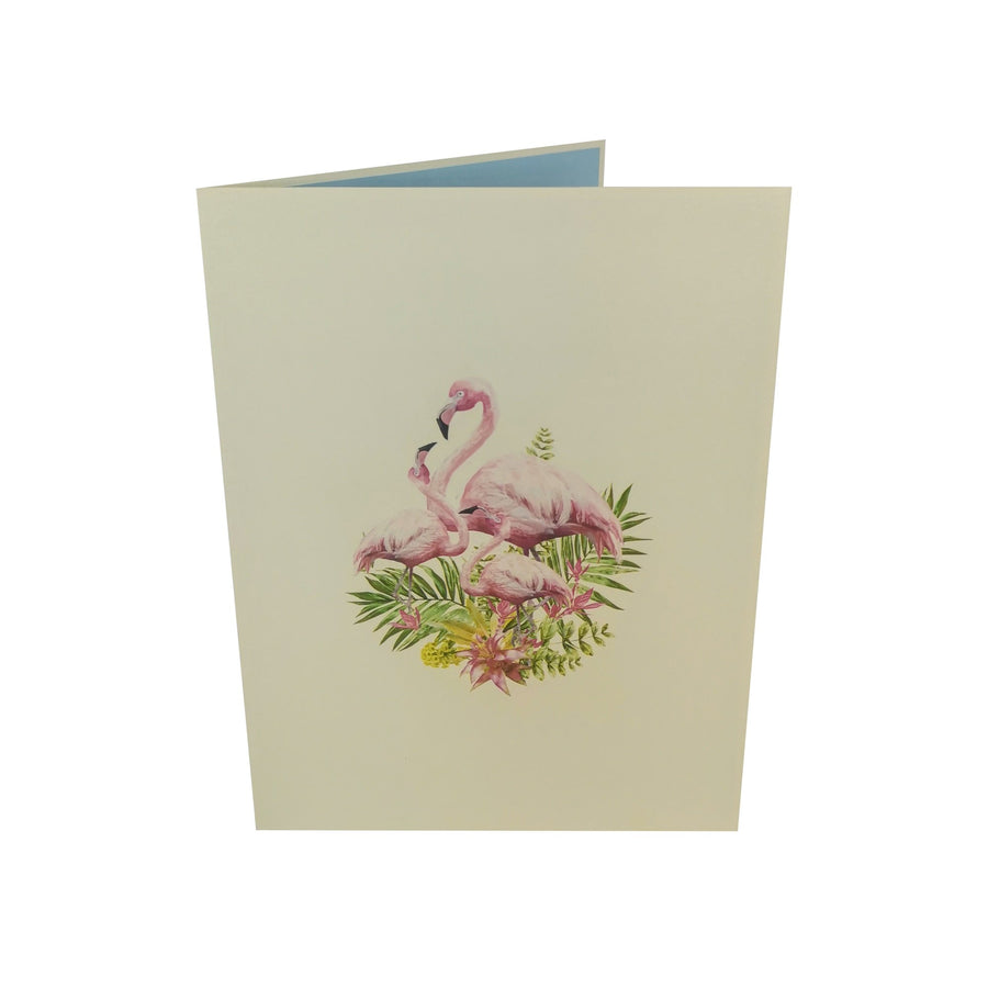 Flamingo Family 3D Pop Up Card UK