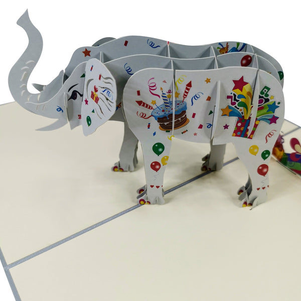Birthday Party Elephant Pop-Up Card - Image 3