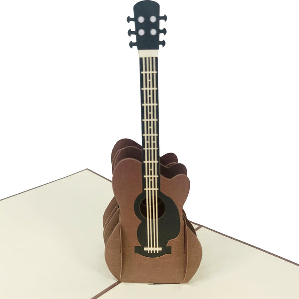 Brown Acoustic Guitar Pop-Up Card - Image 3