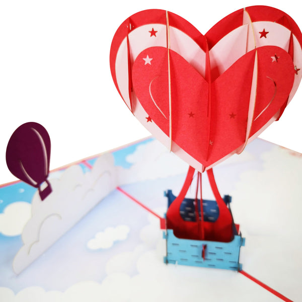 Heart Hot Air Balloon Pop-Up Card - Image 3