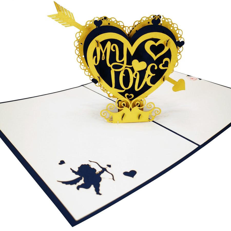 'My Love' Heart 3D Pop Up Card UK