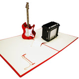 Red Electric Guitar & Amp 3D Pop Up Card UK